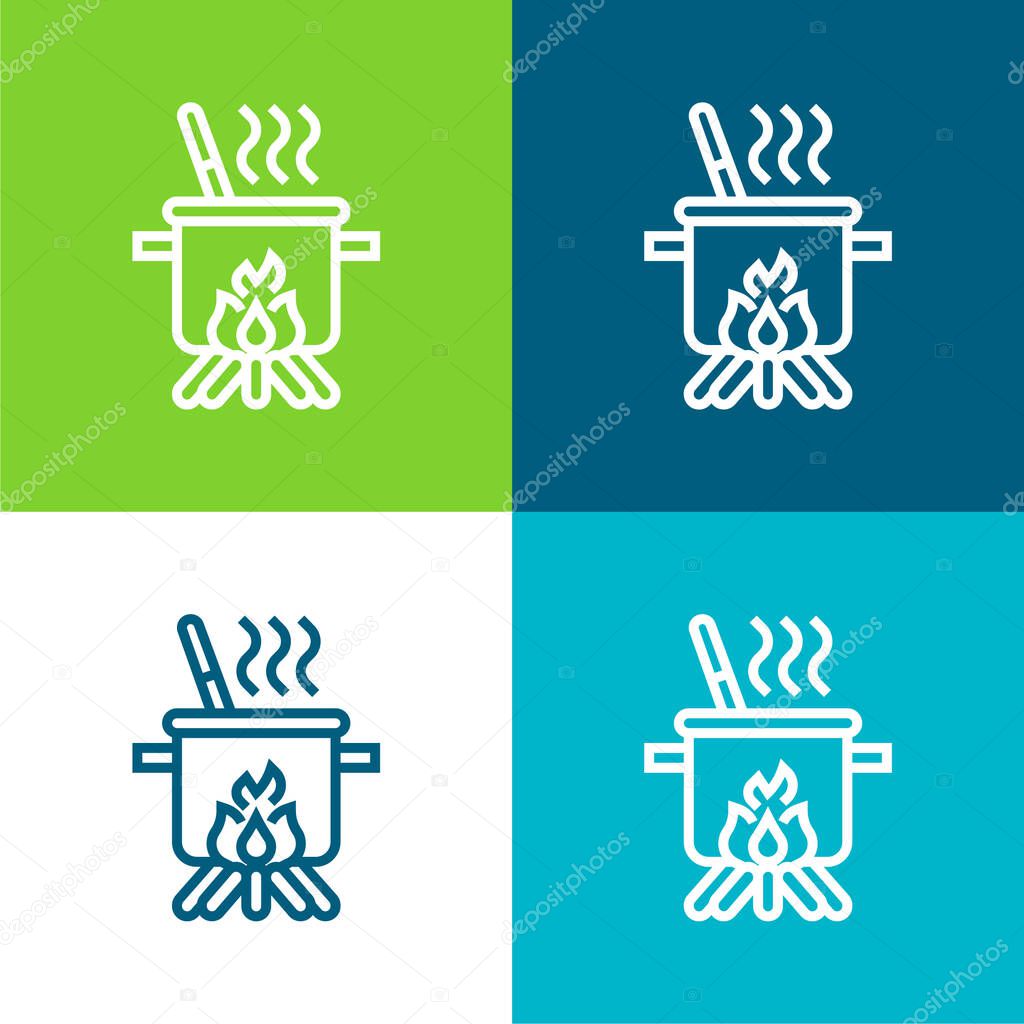 Boiling Flat four color minimal icon set