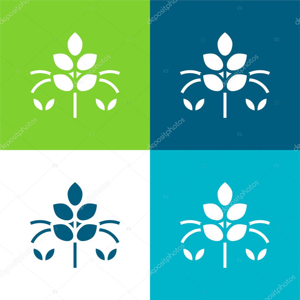 Agronomy Flat four color minimal icon set