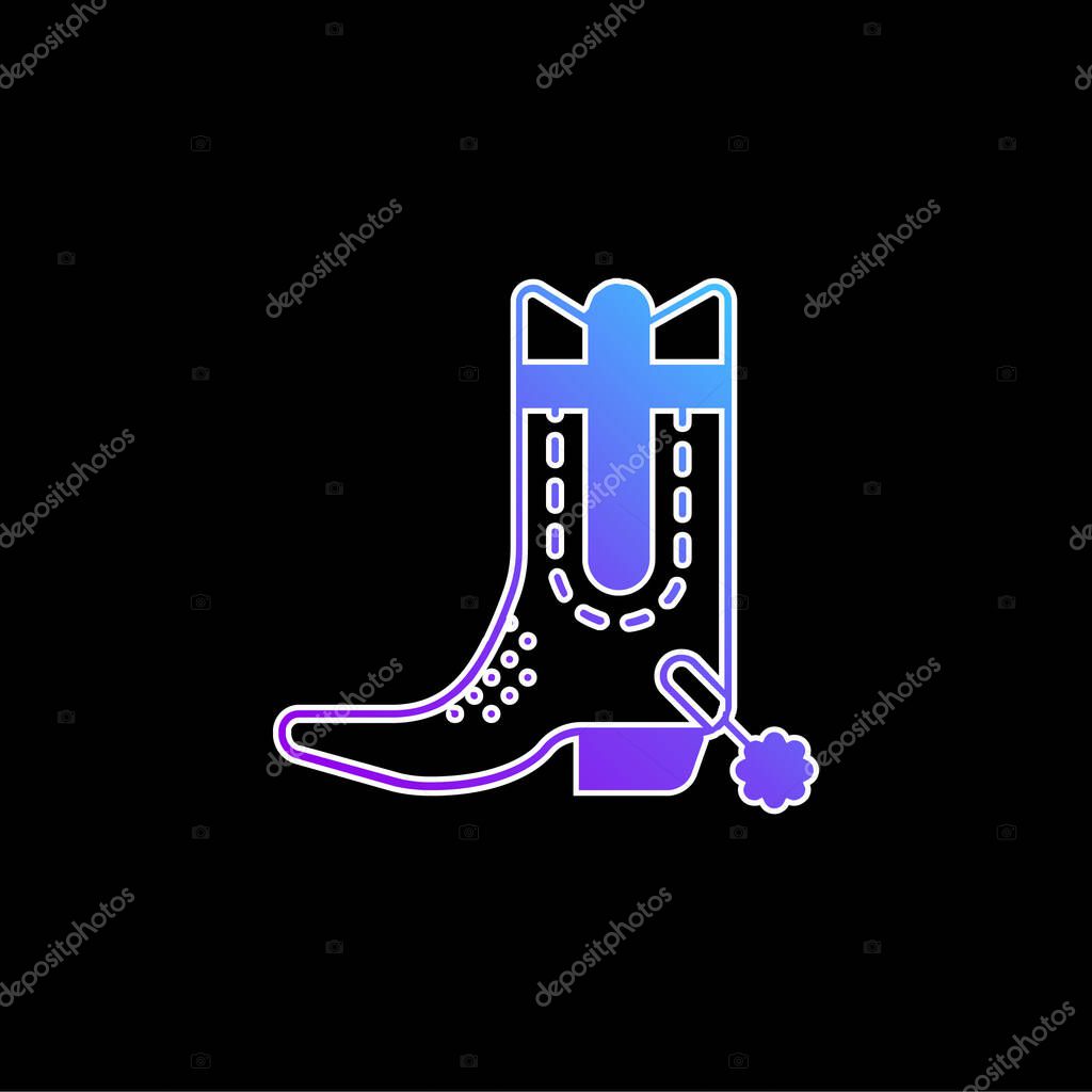Boot blue gradient vector icon