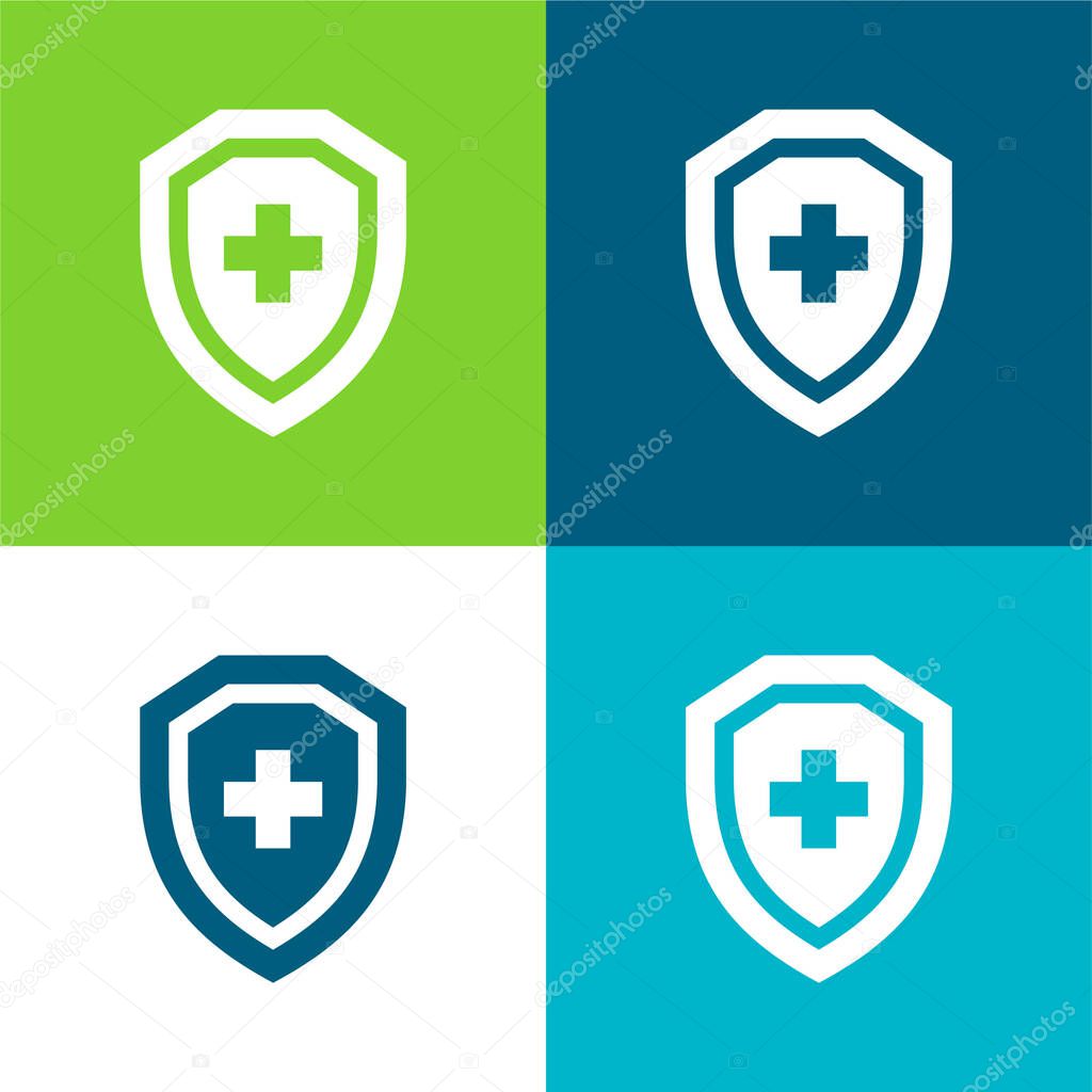 Antivirus Flat four color minimal icon set