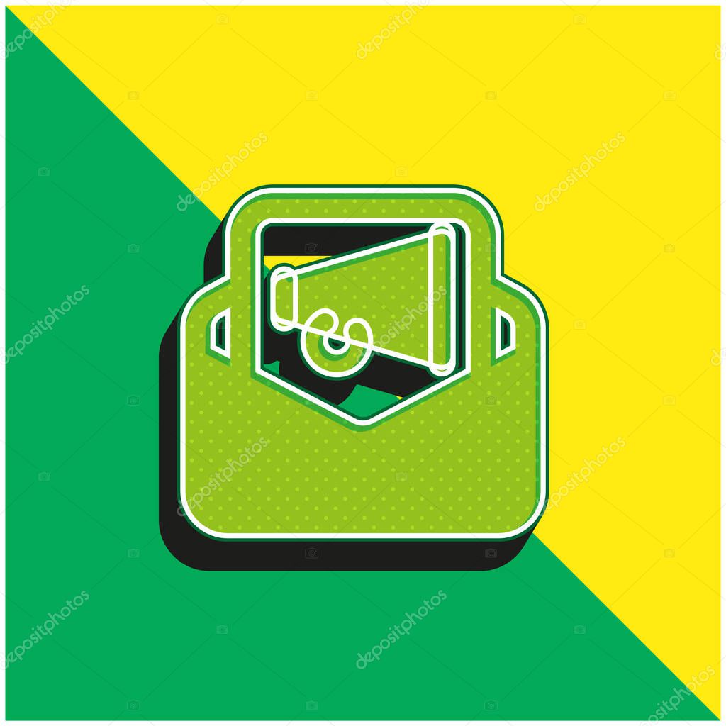 Ads Green and yellow modern 3d vector icon logo
