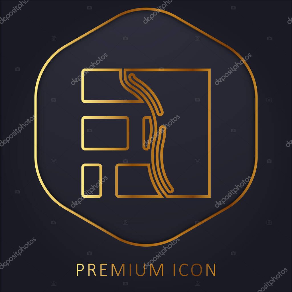 Brickwall golden line premium logo or icon