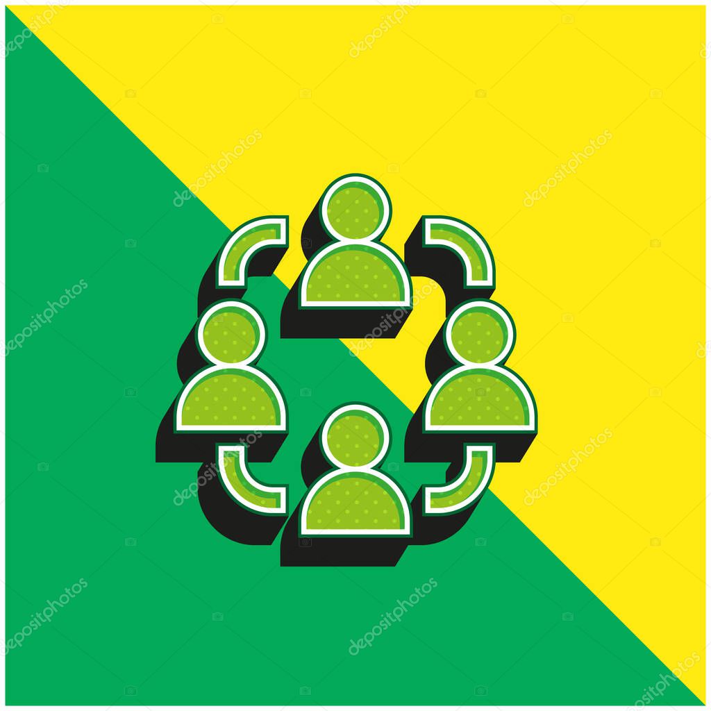 Affiliate Marketing Green and yellow modern 3d vector icon logo