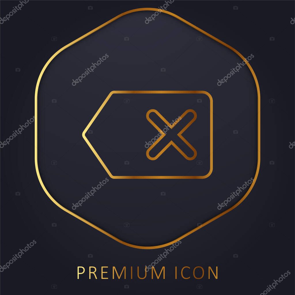 Backspace golden line premium logo or icon