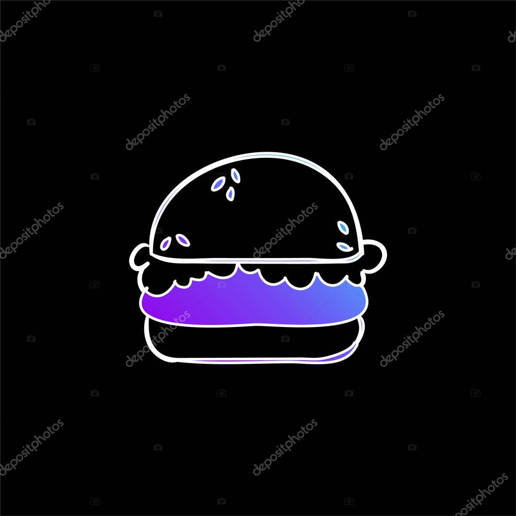 Bread blue gradient vector icon