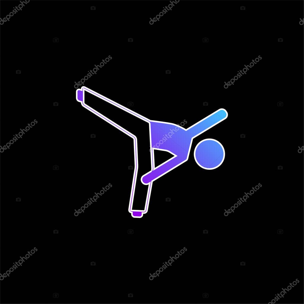 Boy Up Kick blue gradient vector icon