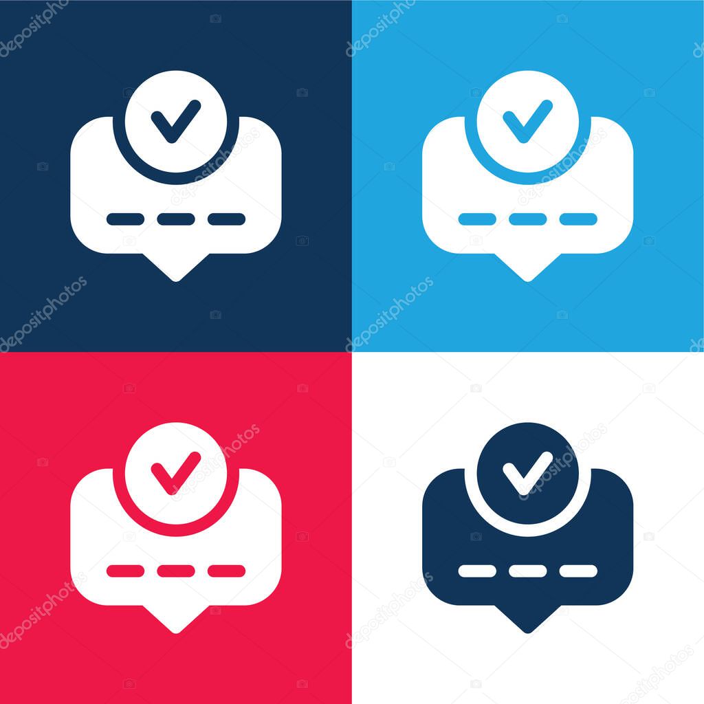 Accept blue and red four color minimal icon set