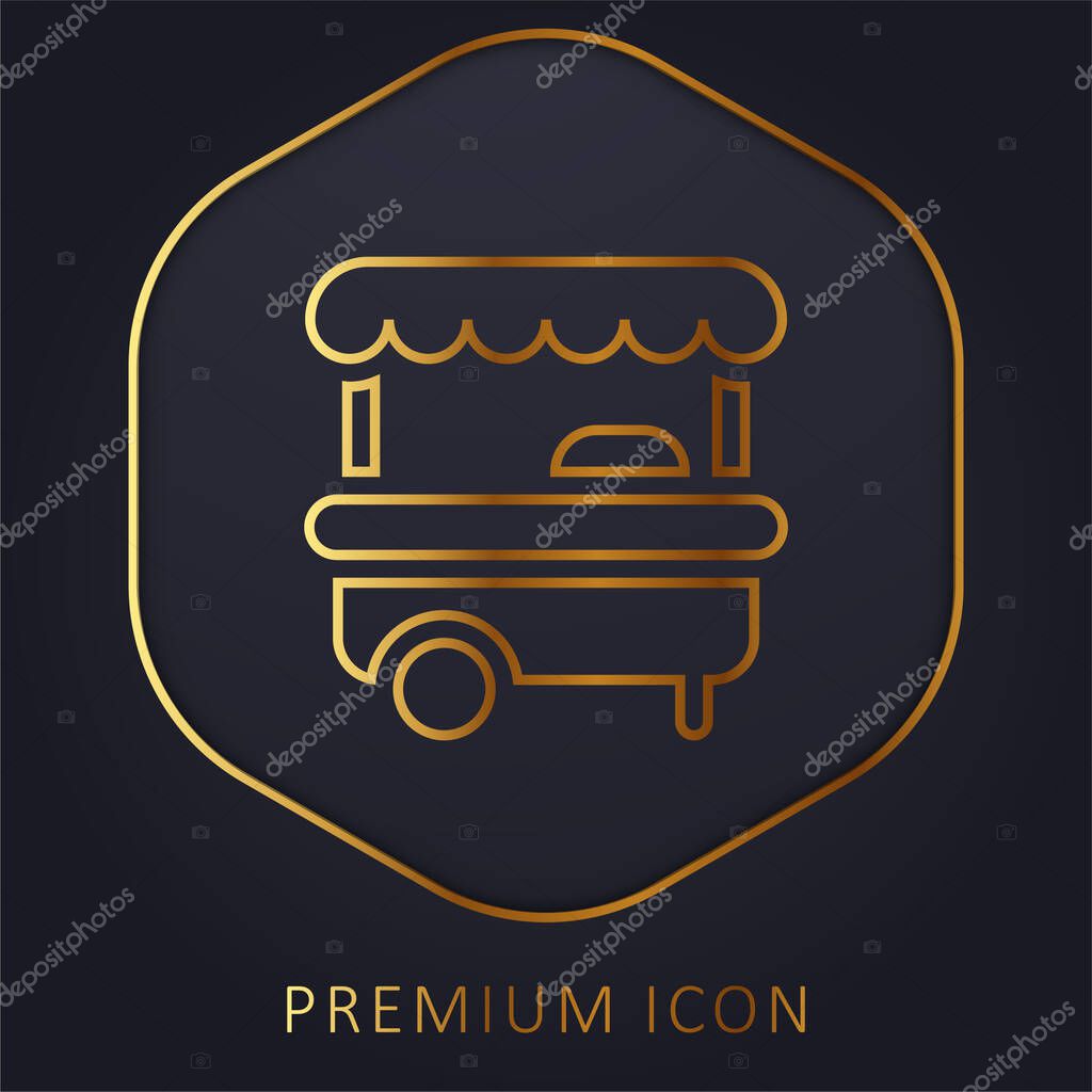 Booth golden line premium logo or icon