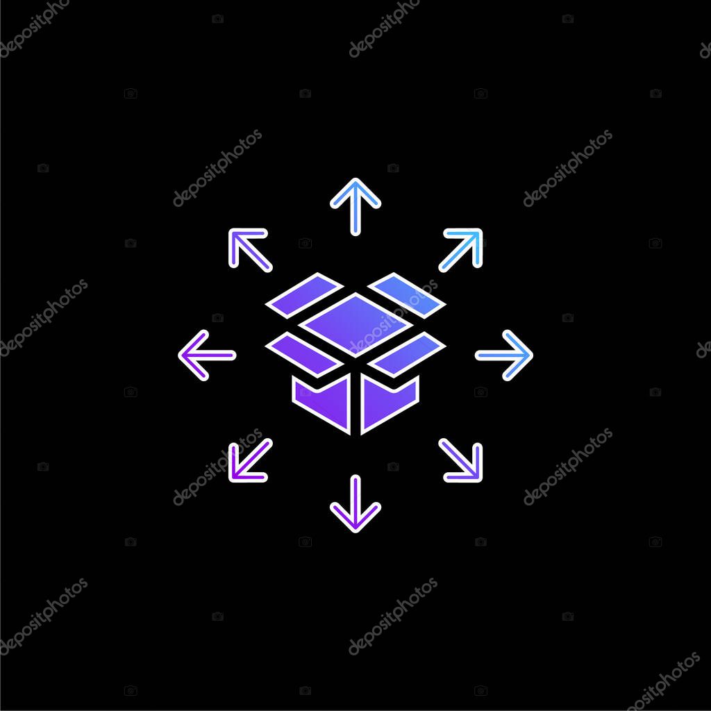 Box blue gradient vector icon