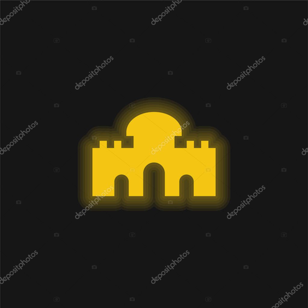 Alcala Gate yellow glowing neon icon