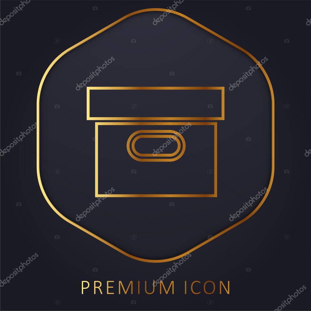 Box Covered golden line premium logo or icon