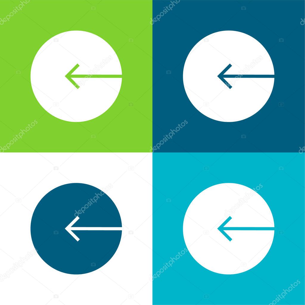 Arrow Pointing Left Circular Button Flat four color minimal icon set