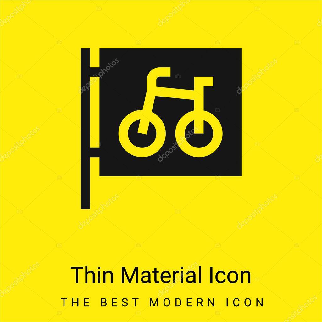 Bicycle Parking minimal bright yellow material icon
