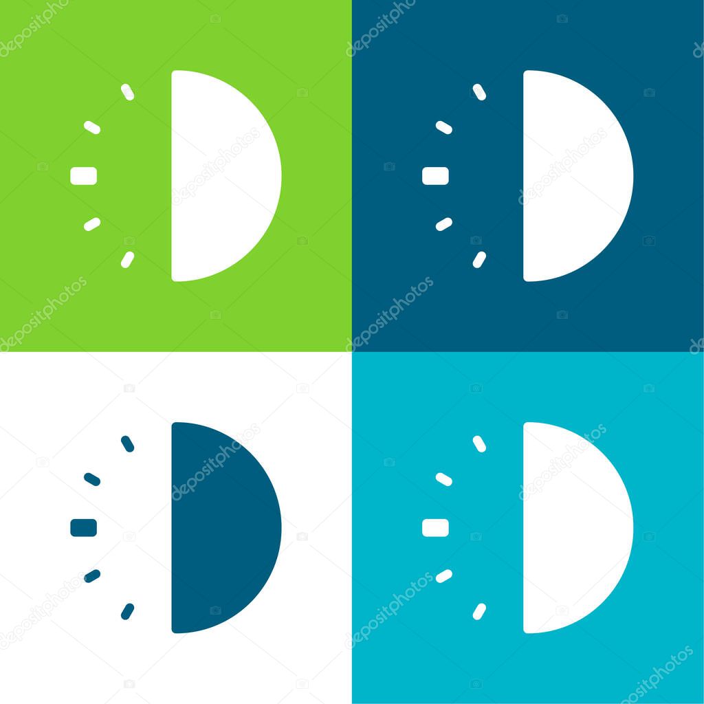 30 Minutes Flat four color minimal icon set