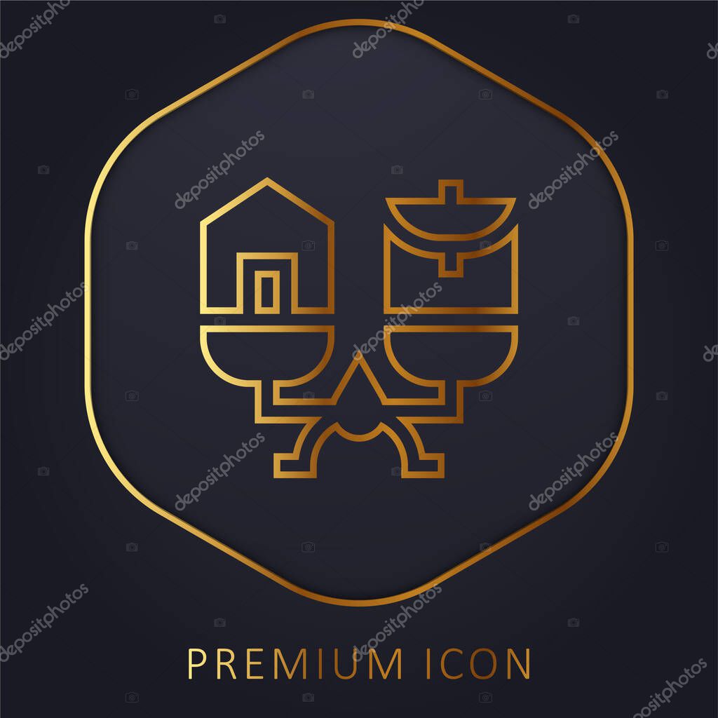Balance golden line premium logo or icon