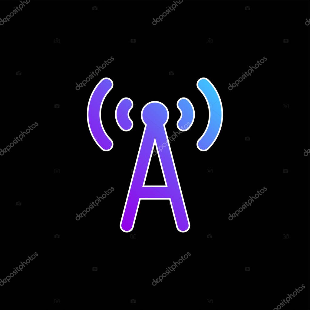 Antenna blue gradient vector icon