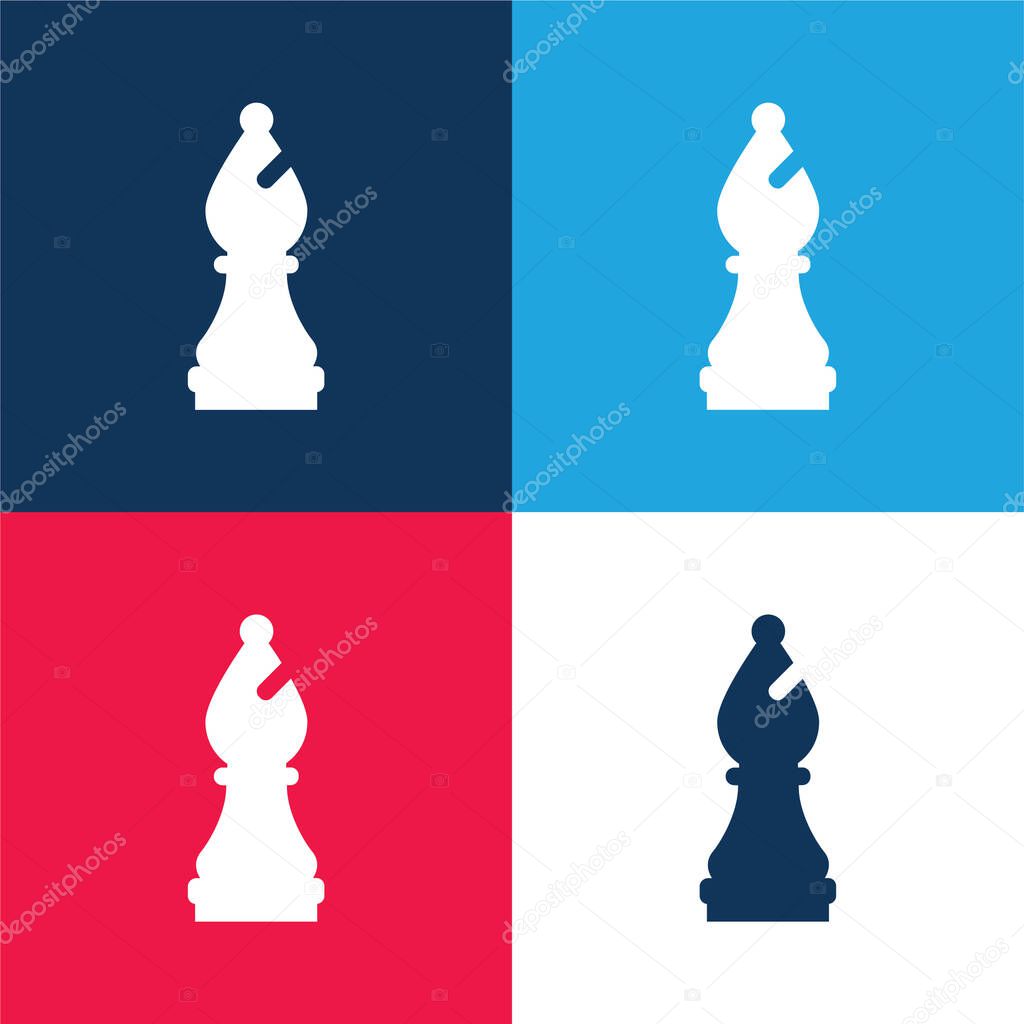 Bishop blue and red four color minimal icon set