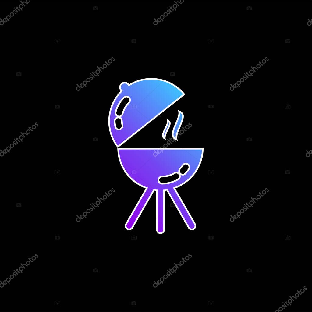 Barbecue Open blue gradient vector icon