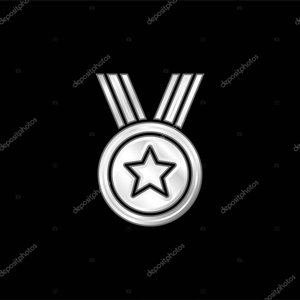 Award silver plated metallic icon