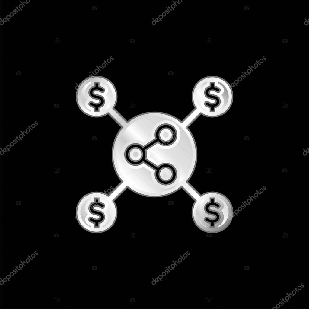 Affiliate Marketing silver plated metallic icon
