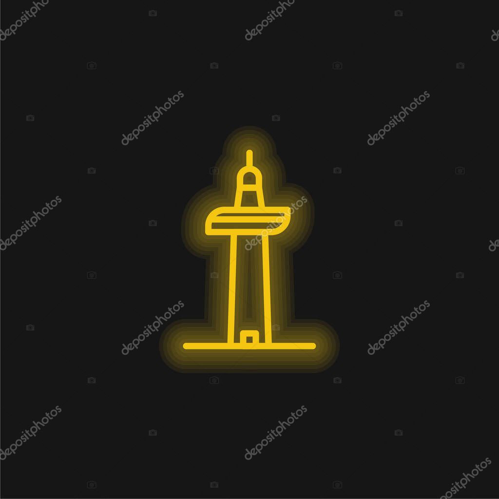 Auckland yellow glowing neon icon