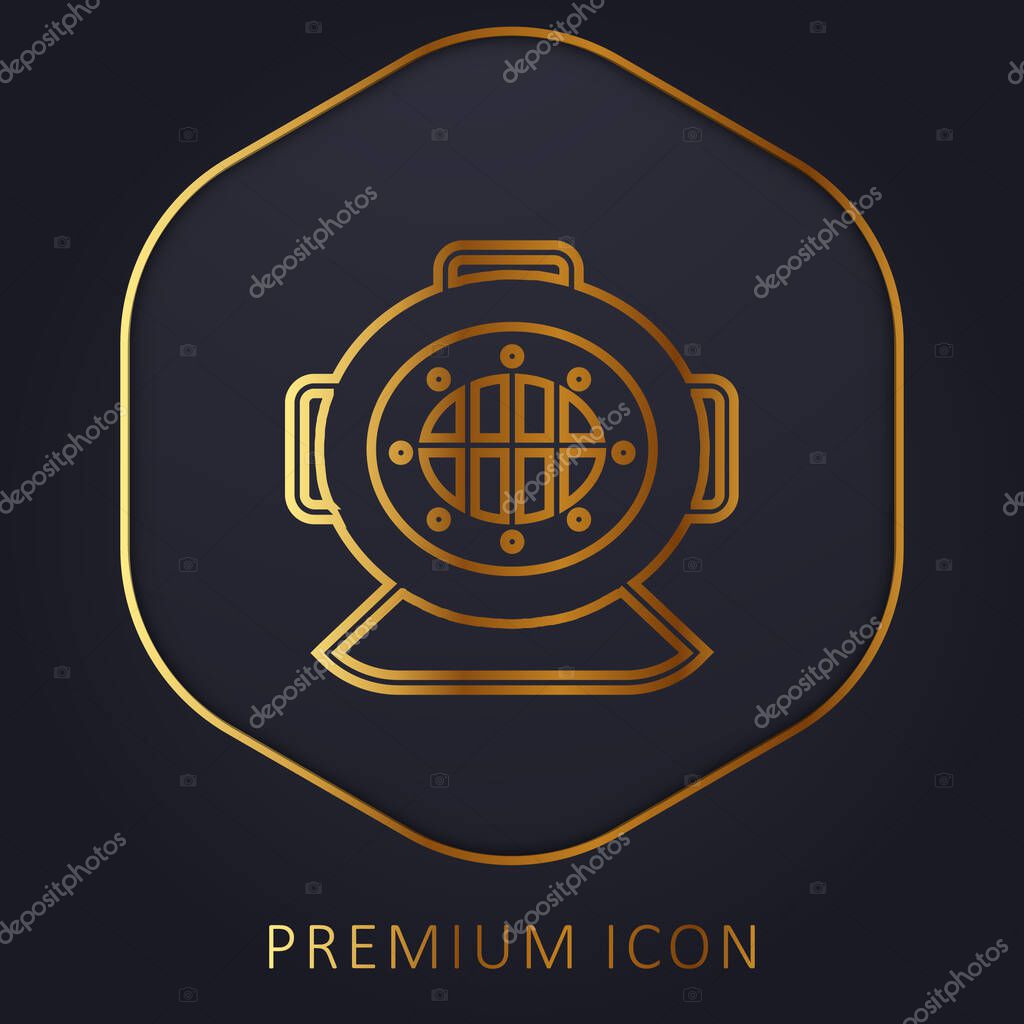 Aqualung golden line premium logo or icon