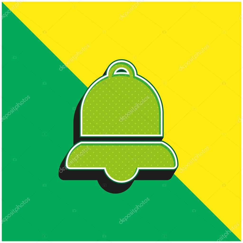 Bell Green and yellow modern 3d vector icon logo