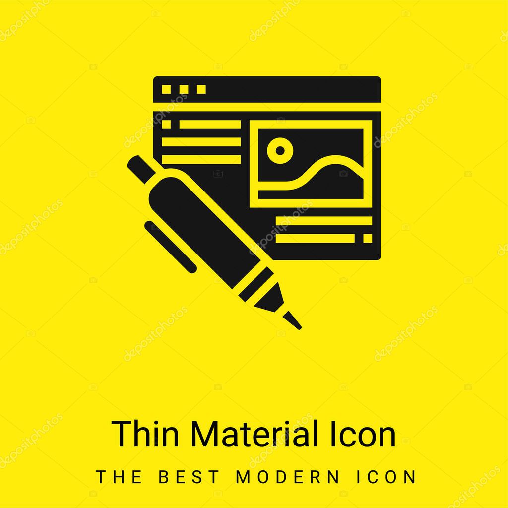 Blog minimal bright yellow material icon