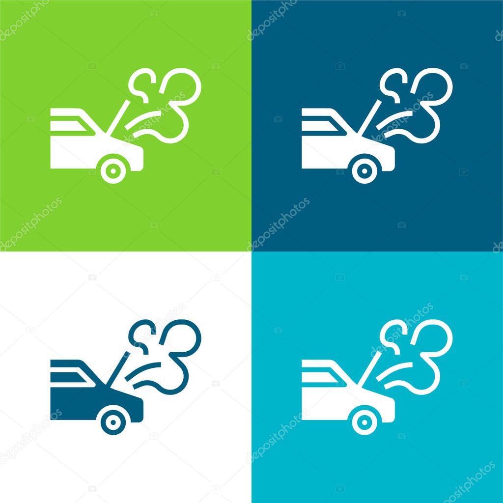 Breakdown Flat four color minimal icon set