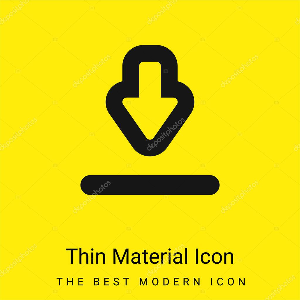 Big Download Arrow minimal bright yellow material icon