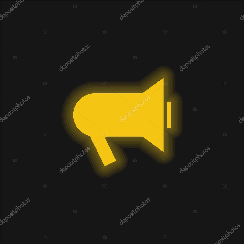 Black Hand Speaker yellow glowing neon icon