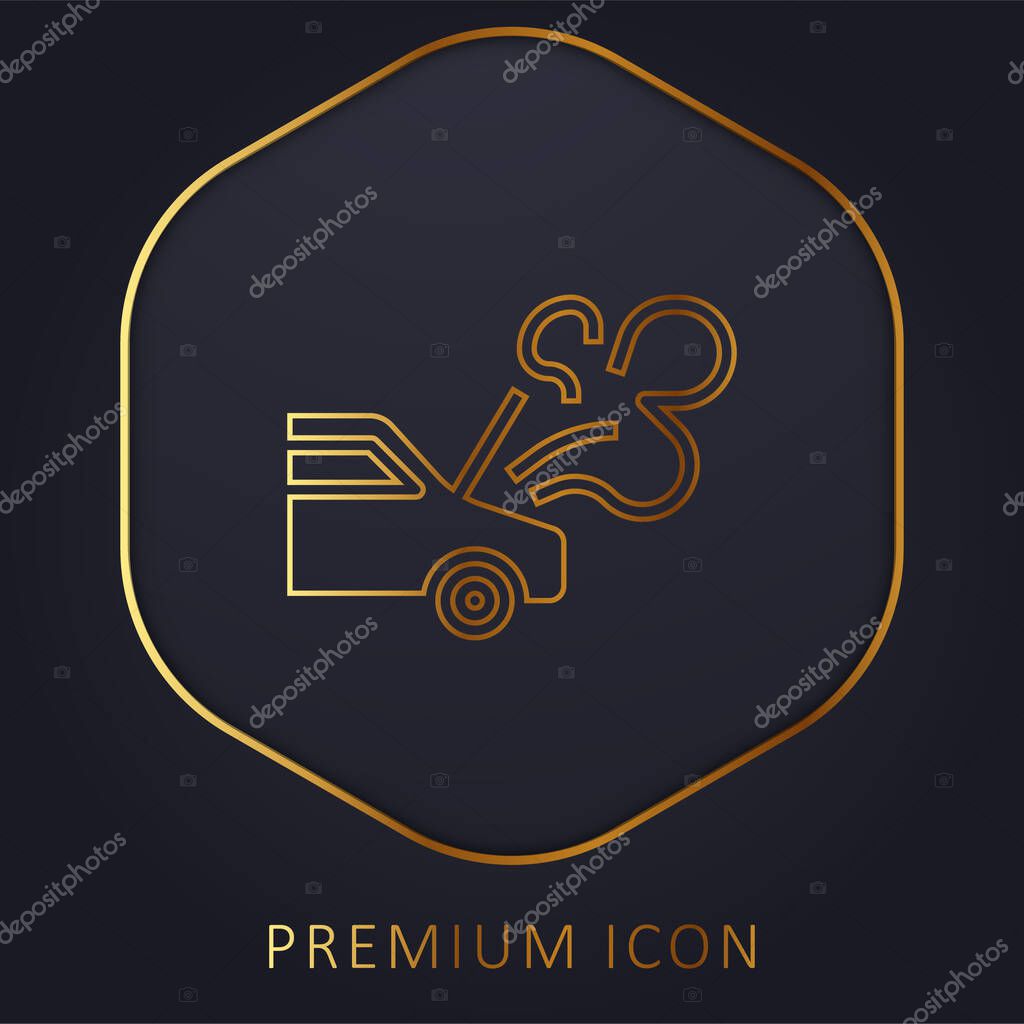 Breakdown golden line premium logo or icon