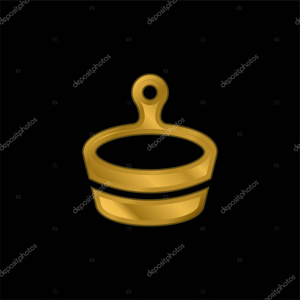 Bath gold plated metalic icon or logo vector