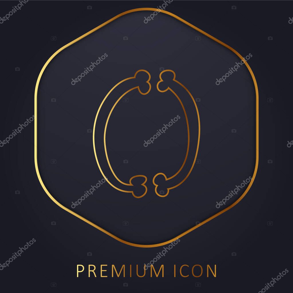 Bones Thin Filled Couple golden line premium logo or icon
