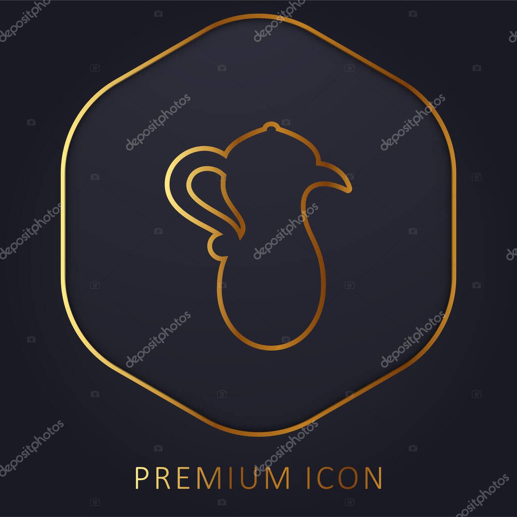 Arabic Teapot golden line premium logo or icon