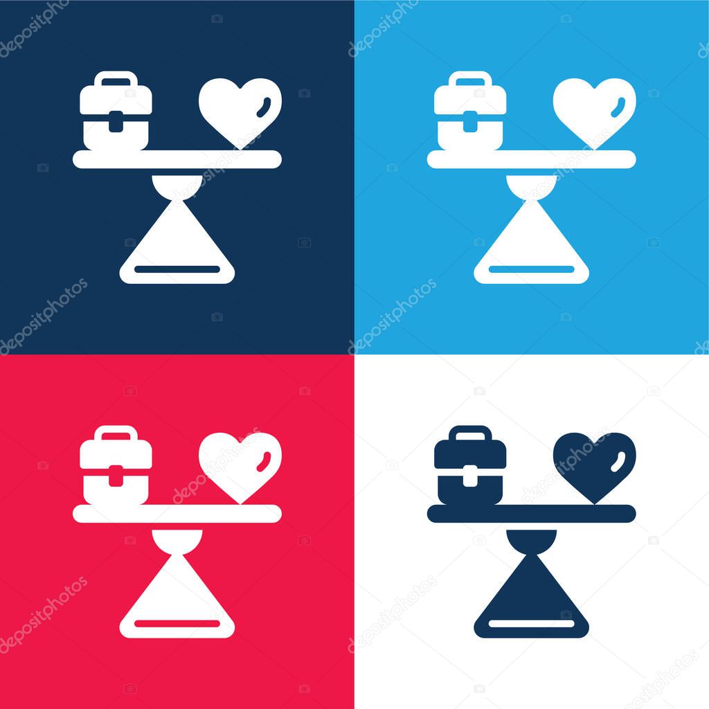 Balance blue and red four color minimal icon set