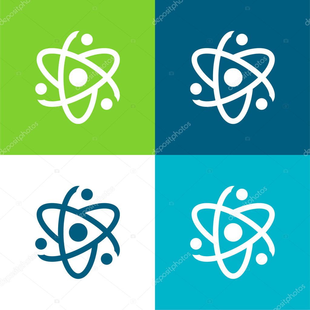 Atom Flat four color minimal icon set