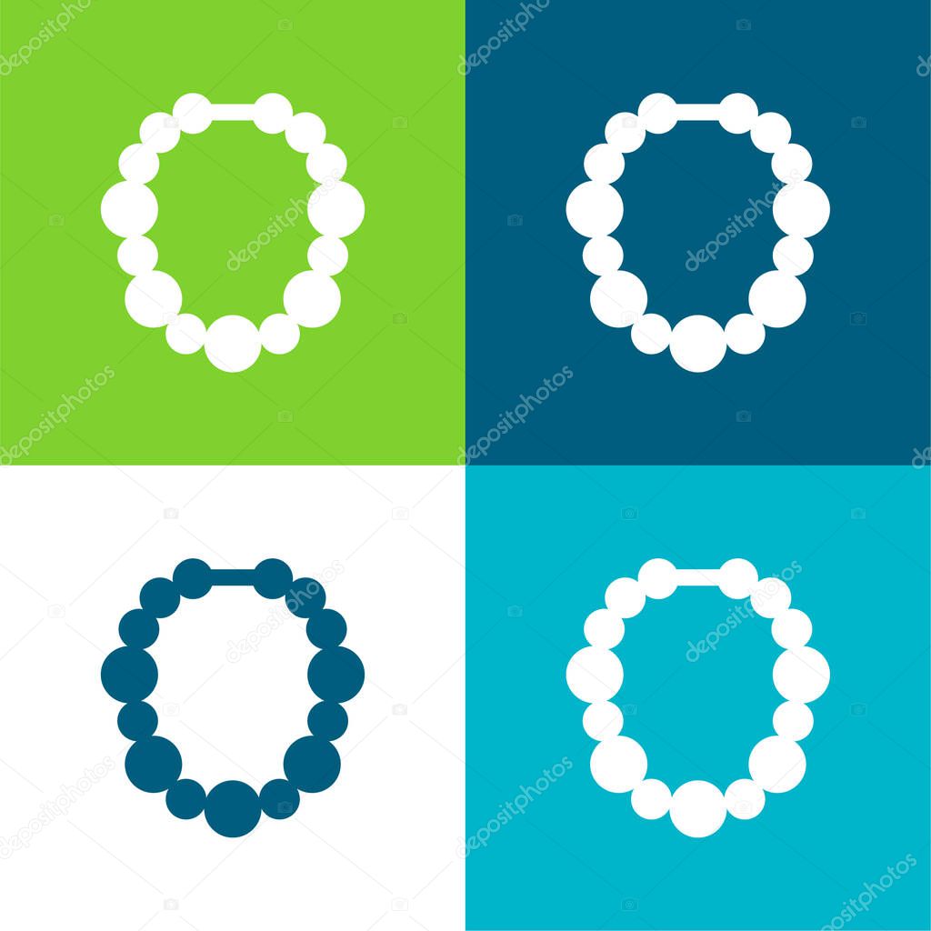Beads Flat four color minimal icon set