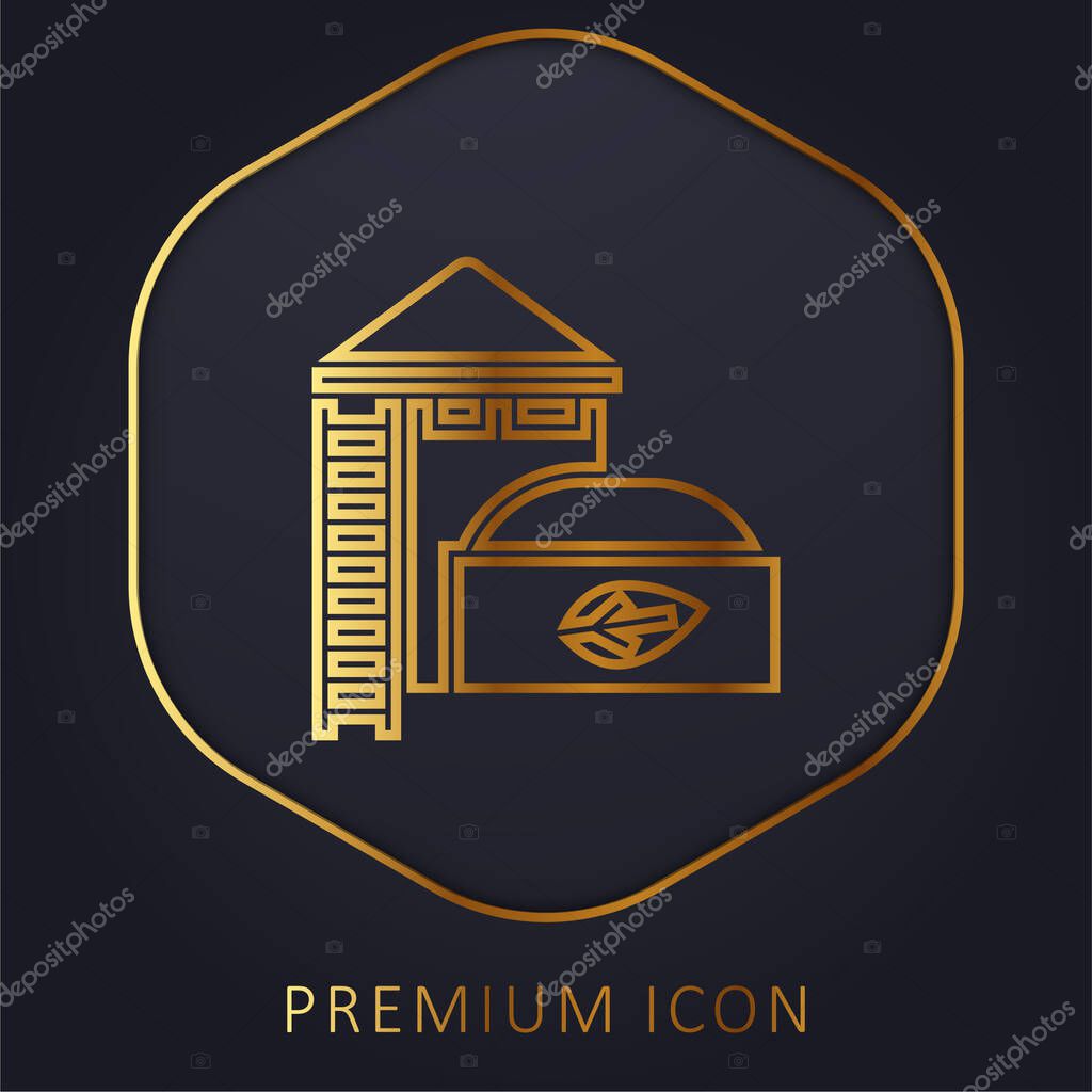 Biogas golden line premium logo or icon