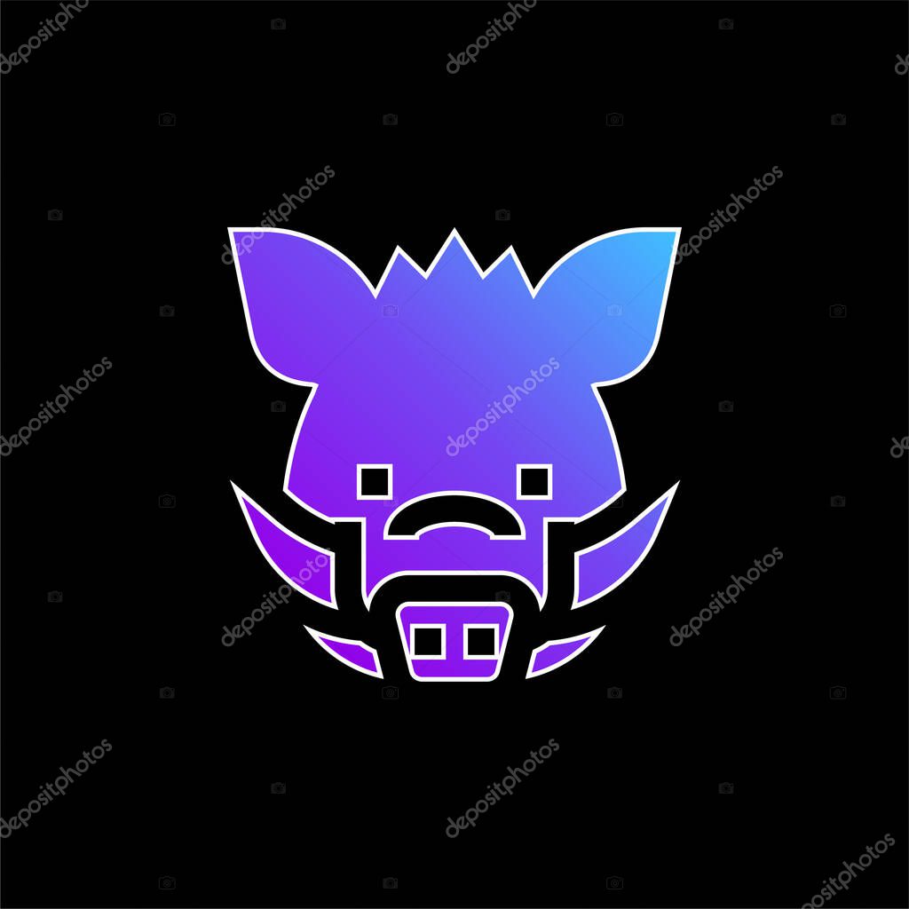 Boar blue gradient vector icon