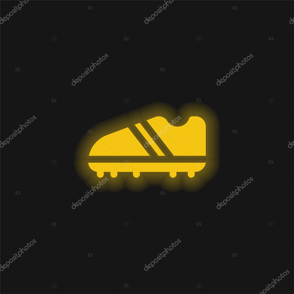Boots yellow glowing neon icon