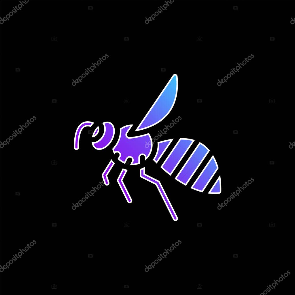 Bee blue gradient vector icon