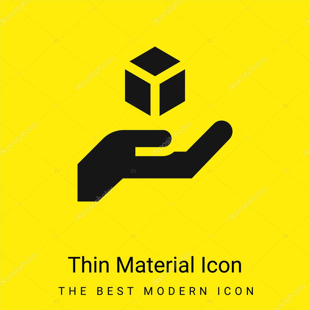 3d Modeling minimal bright yellow material icon