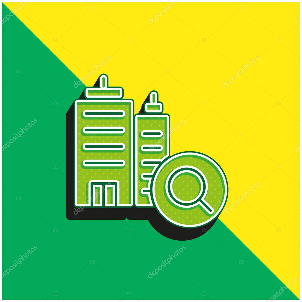 Booking Green and yellow modern 3d vector icon logo