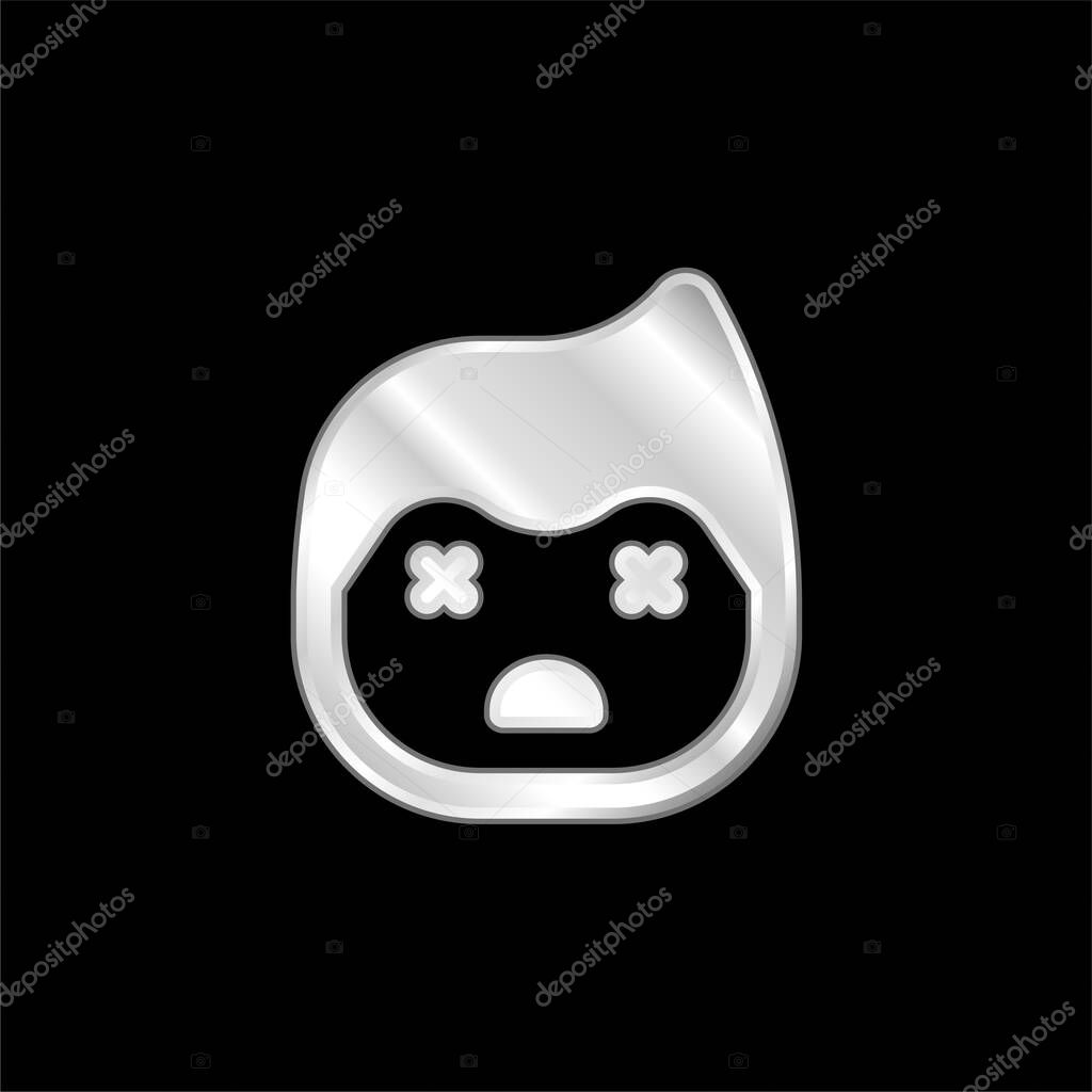 Boy silver plated metallic icon