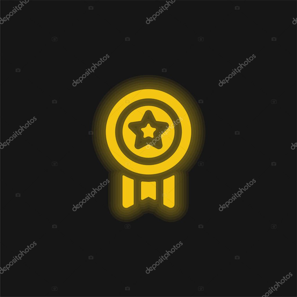Achievement yellow glowing neon icon