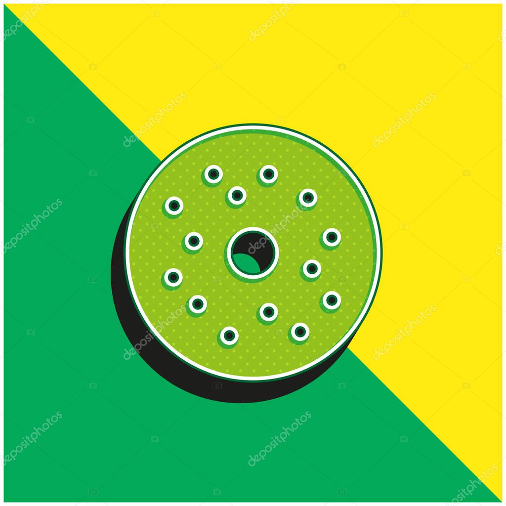 Bagel Green and yellow modern 3d vector icon logo