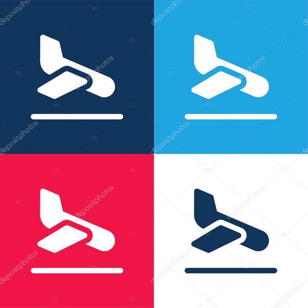Arrival blue and red four color minimal icon set
