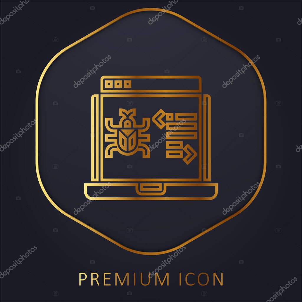 Antivirus golden line premium logo or icon