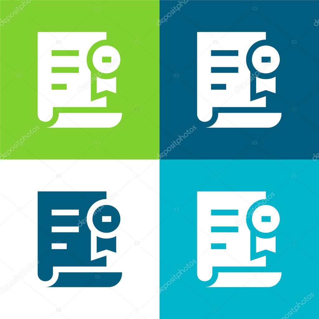 Award Flat four color minimal icon set